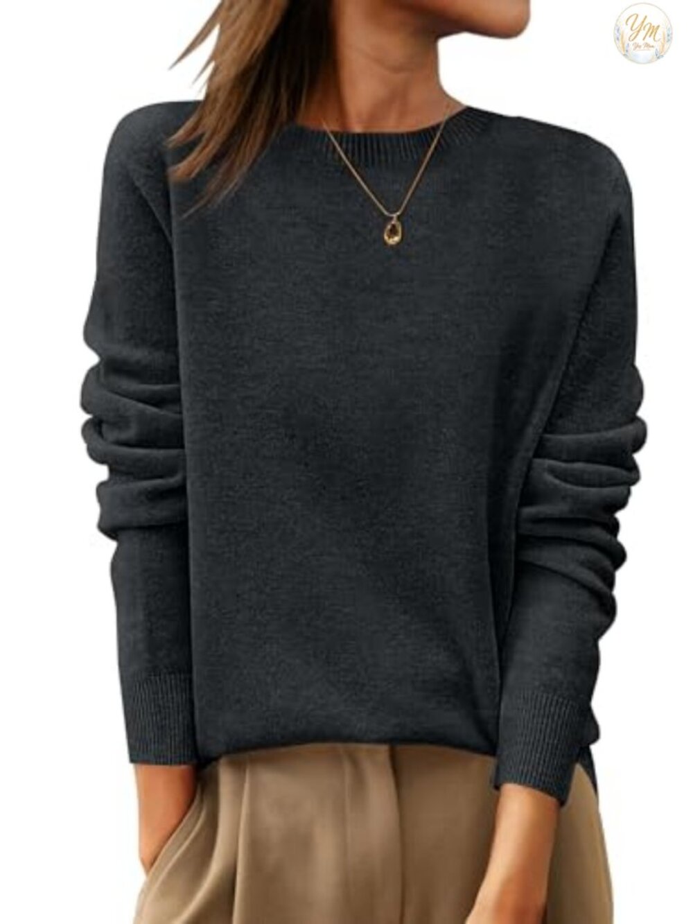 Women's 100% Wool Crew Neck Pullover Sweater